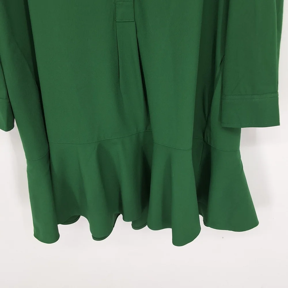 Tuckernuck Medium Green Ruffle Hem Shirt Dress - Picture 5 of 8